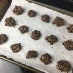 No Bake Chocolate & Peanut Butter Cookies - Add to baking sheet